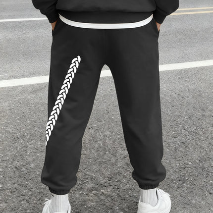 Men's Gothic Thorn Cross Rose Braid Vertical Print Sweatpants Elastic Waist Soft Fabric Dark Punk Street Hip Hop Joggers