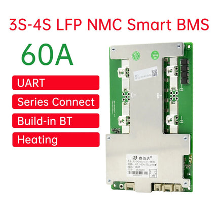 JBD Car Start Smart BMS 3S 4S 12V LiFePO4 Li-ion Battery with BT UART Heating 60A 100A 120A 150A 200A Battery Management System