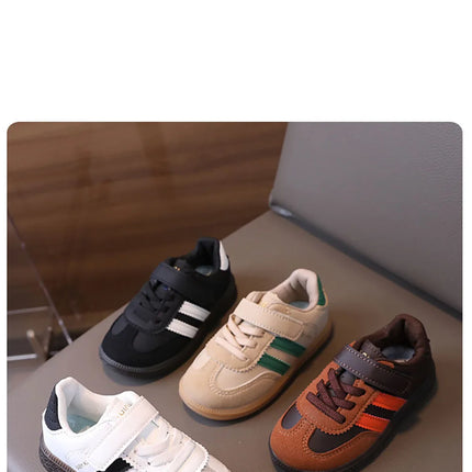 PU Leather Sport Shoes For Children Soft-soled Waterproof Girl's Sneakers Ergonomics Anti-slippery Toddler Shoes For Kids