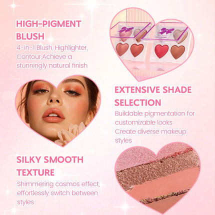 Baked blush facial makeup, high impact color, light and smooth, for Natural Finish -buildable color， contour and highlight the f
