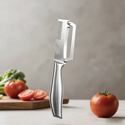 Kitchen Peeler Household Peeling Knife Fruits Vegetable Peeler with Wooden/steel Handle and Bottle Opener Kitchen Tool