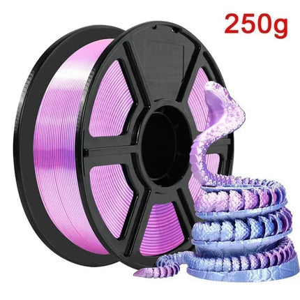 Dual Color Filament Silk PLA 1.75mm 1kg/500g/250g 3D Printer Filament High SpeedShiny PLA Multicolor Black Red Blue Bundle