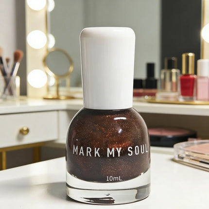 S168 Bronze 10ml No-Bake Cat Eye Nail Polish. Crystal Berry color series base with berry red fragments. Quick-drying
