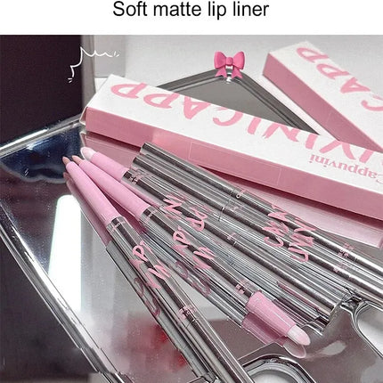 Nude Lip Liner with Lip Brush Cappuvini Korean Style Lip Makeup Long Last Velvet Matte Lipstick