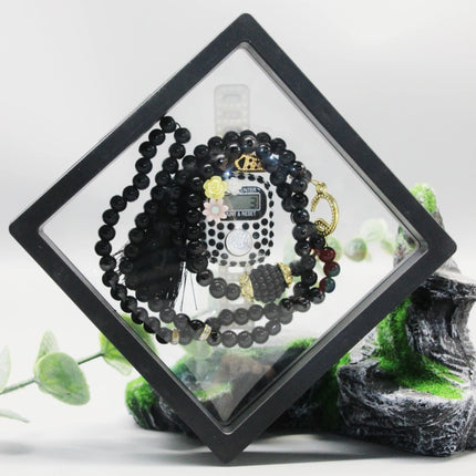 7 Colors Islamic Prayer Counter + 99 Beads Crystal Tasbih Set | Bow/Flower/Insect Random | Transparent Gift Box