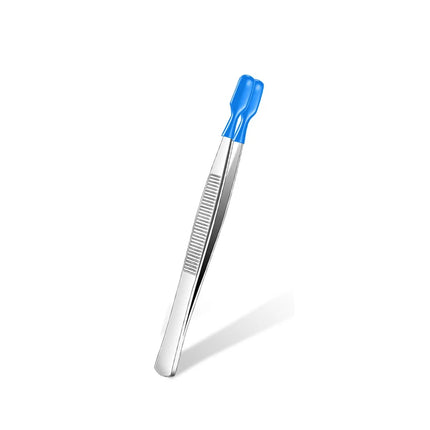 1Pcs Tweezers with Rubber Tips Tweezers PVC Coated Tweezers Set, Rubber Straight Tip Tweezers Rubber Flat Tip Tweezer Long Bent