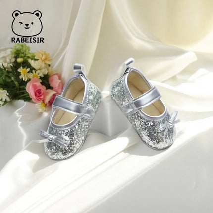 Baby girl princess shoes birthday shoes 0-18 months baby walking shoes soft soled bow shoes