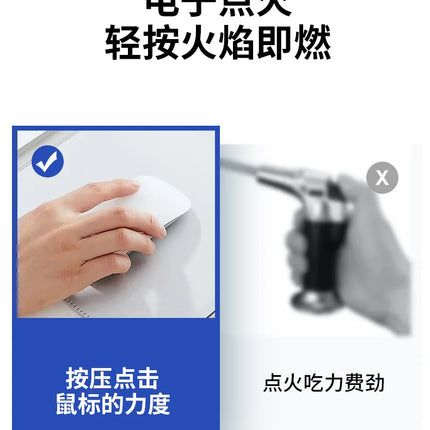 Metal High-temperature High Flame Welding Gun Lighter Windproof Direct Spray Flame Safety Lock Kitchen Cigar Outdoor Lighter