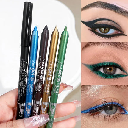 7 Colors Colorful Glitter Gold Eyeliner Pen Lasting No Fade Color Women Not Blooming Matte Eye Liner Gel Pen Makeup Cosmetics