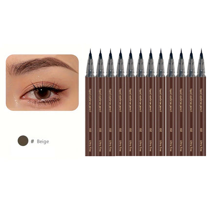 12Pcs Set Ultra Fine Extra Slim Eyebrows Pen Waterproof Professional Sweat-proof Liquid Eye Brow Pencil Long Lasting Makeup Micr