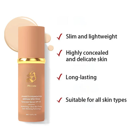 4-in-1 foundation cream, moisturizing concealer foundation, non-greasy, long-lasting, waterproof, sweat-proof,concealer makeup
