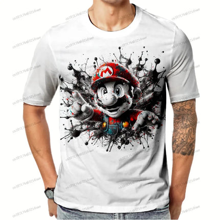 Personalized T-shirt 2026 Fashion 3D Print Quick Dry Super Mario Anime Tshirts Short Sleeve T-shirt Gym Clothes Man Summer New