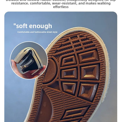 Children's Mid-Top Canvas Shoes Soft Sole Comfortable Casual Children's Shoes Boys and Girls Non-slip Breathable Board Shoes