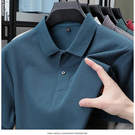 Men's 100% Cotton Polo Shirt - Summer Casual Breathable Tee, 19 Colors, Ideal for Golf and Sports, Business Casual, Silk-Like Finish