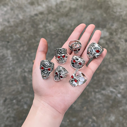 10/20/30/50Pcs/Lot Stainless Steel Fashion Ring Wood Grain Ring Men's Wedding Ring Women's Party Mixed Style Random Style
