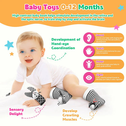 1 Set Baby Rattles Toys Infant Toys 0-6 Months  Cute Stuffed Animals Wrist Rattle Foot Finder Socks Newborn Toys Baby boy Gifts