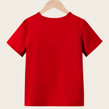 Girls' Casual Short Sleeve Round Neck T-Shirt Summer with Playful Fabric Casual Shirts for Girls Cherry Graphic Tee Comfortable
