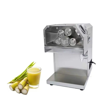 5 Rolls Stainless Steel Automatic Commercial Sugarcane Press Machine, 90%High-Yield Juicer, 0.75kw, Compatible with 220v/110v