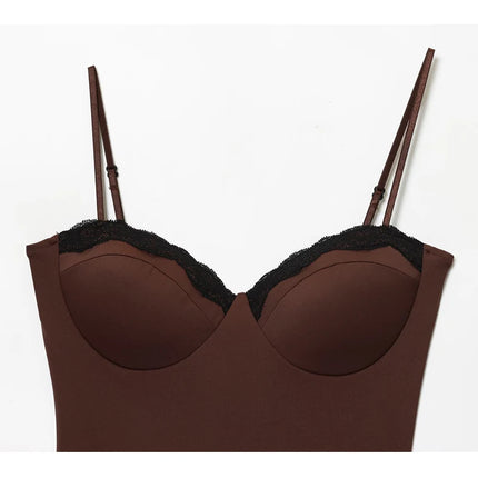 WOMEN Lace Corset Top Women Sexy Backless Crop Top Woman Slip Bustier Tank Tops for Women Camisole Sleeveless Women's Tops