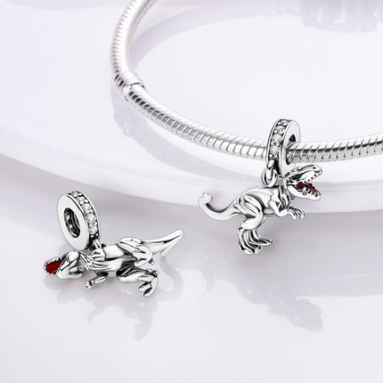 925 Sterling Silver Charms Beads Cute Fire Dragon Shaped Chameleon Charms Fit Original Pendants Bracelet DIY Women Jewelry Gift