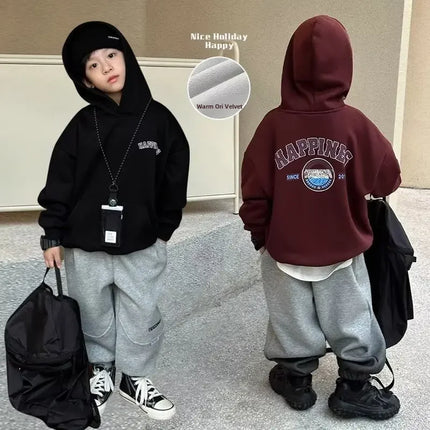 Trendy Brand Children's Sweatshirt Autumn Collection 2023 New Style Korean Design Mid To Large Boys Pullover Hoodie