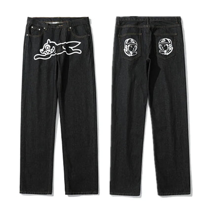 2026 Ropa Dog Print Streetwear Men Hip Hop Baggy Jeans Pants Y2K Clothes Straight Loose Goth Denim Trousers Pantalones Vaqueros