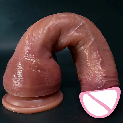 Soft Realistic Human Penis Cheap Dildo Skin Feel Double Silicone Suction Cup Thick Cock Anal Sex Toys Women Men Gay Strapon Dick