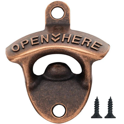 1Set Vintage Wall Mounted Wine Beer Bottle Opener Tool Keyring Bar Drinking Kitchen.