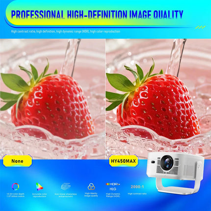 Velec HY450 Max Projector 1100 ANSI Native 1080P 8K Decoding Android 14 Auto Focus Keystone Voice Control BT5.4 Home Theater