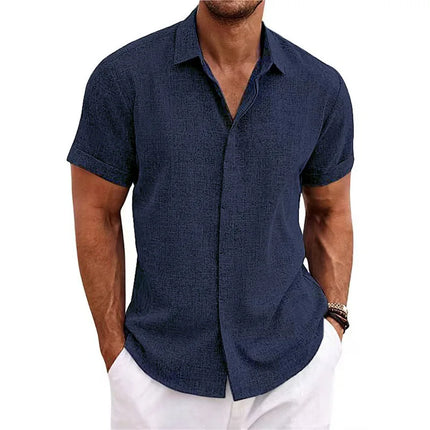 Men's Cotton Linen Short Sleeved Shirt Summer Casual Camisas Harajuku Blusas Mens Shirts Fashion Tops Men Clothing Streetwear