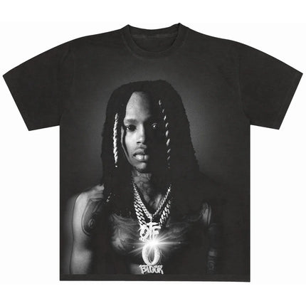 King Von Top of The World Tee Black Unisex High-end Luxury Classic Y2k Short Sleeves Classic Couples Streetwear Trendy Cotton