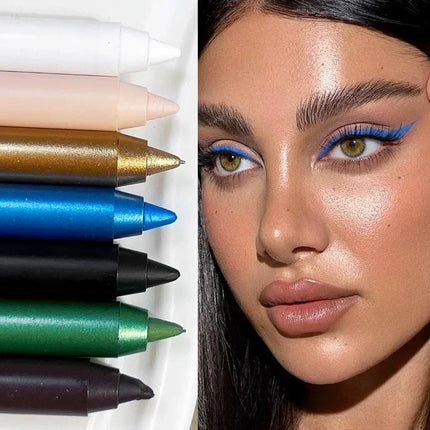 7 Colors Colorful Glitter Gold Eyeliner Pen Lasting No Fade Color Women Not Blooming Matte Eye Liner Gel Pen Makeup Cosmetics