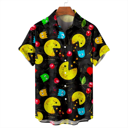 Hawaii Funny Shirt For Men 3d Print Summer Loose Hawaiian Beach Tops Casual Short Sleeve Lapel Blouse Streetwear Male Clothes