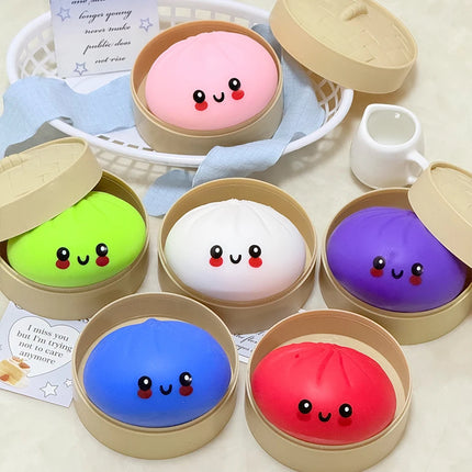High Quality Simulation Flash Dumpling Pressure Ball Slow Rebound Soft Pinch Decompression Baozi Modeling Stress Relief Toy Gift