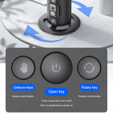 AXNEN P02 360 Rotation Follow-up Gimbal Stabilizer Monopod Desktop Tracking Gimbal with Remote for Phone Live Photography