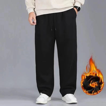 10XL Big Size Fleece Lined Warm Joggers with Cuffed Ankles Mens Casual Pants Cotton Comfort Winter Wear Plus Size 160KG Wear