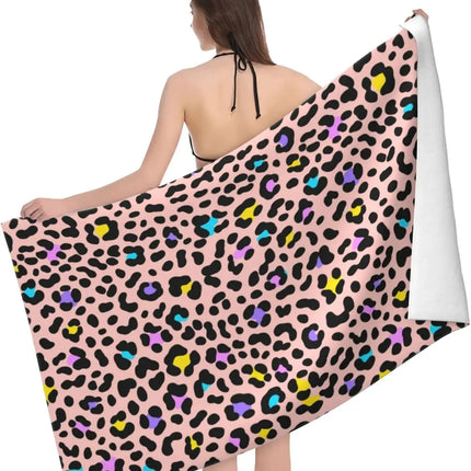 Pink Blush Leopard Spots Animal Print Beach Towels Oversized Soft High Absorbent Quick Dry Bath Towels Pool Towels Travel Beach