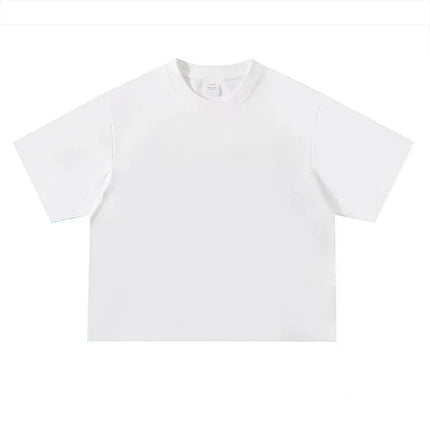 Basic Oversized Boxy Crew Neck T-shirt Mens Heavyweight 240GSM 100% Cotton Half Sleeve T-Shirts Summer Loose Sports Clothing