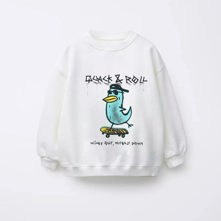 New Cartoon Sweatshirts For Boys Girls Loose Casual Long-sleeved Tops Spring Autumn Wear Fashion Simple Versatile Pullovers