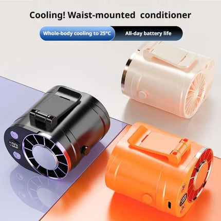 Waist Clip-on Fan with Semiconductor Cooling, Portable Mini Air Conditioner, Rechargeable Cooling Fan for Outdoor Working Hiking