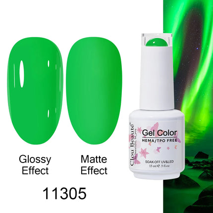 Clou Beaute 15ml HEMA TPO FREE Color Gel Nail Polish Nude Pink Red Green Collection Nail Gel Polish Glitter Soak Off UV LED Gel