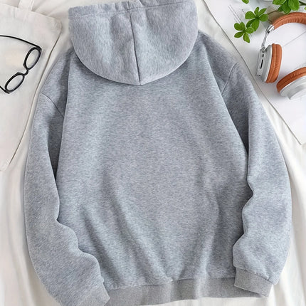 2025 Autumn and Winter Women's Casual Hoodie Geometric Pattern Hooded Collar Autumn and Winter Casual Wear Personality Y2K Top