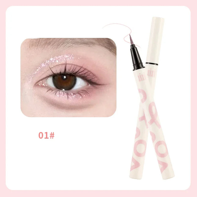 Liquid Aurora Blue Shiny Eye Liner Pen Glitter Phosphorescence Pigment Waterproof Shimmer Sparkling Eyeliners Diamond Eye Makeup