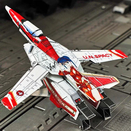 VF-1S Fighter 3D Metal Puzzle Colorful Lynn Minmay Anime Deformable Fighter Assembly Model Puzzle Jigsaw Kids Adult Toys