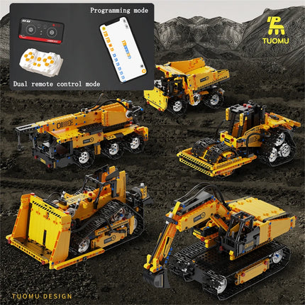 Multi-Axis mechanical Arm Programmable Building Blocks 5 in 1 robot Remote Control toys Interactive STEM Learning children gift