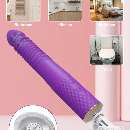 Automatic Telescopic Thrusting Realistic Dildo Vibrator for Women G Spot Clitoral Anal Stimulation Sex Machine Sex Toys Adult 18