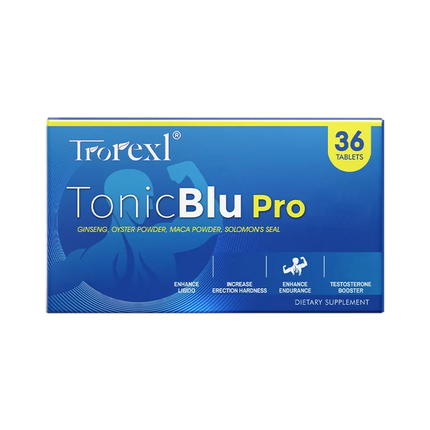 TonicBluPro Blue Pills Male Enhancing Supplements Support Stamina & Energy, Natural Oyster & Ginseng Tablets