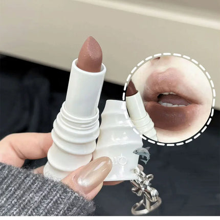 QIBEST New Exquisite Symphony Matte Lipstick Matte Soft Mist Korean Cosmetics Light Color Colorful Lasting Shiny Lipstick Makeup