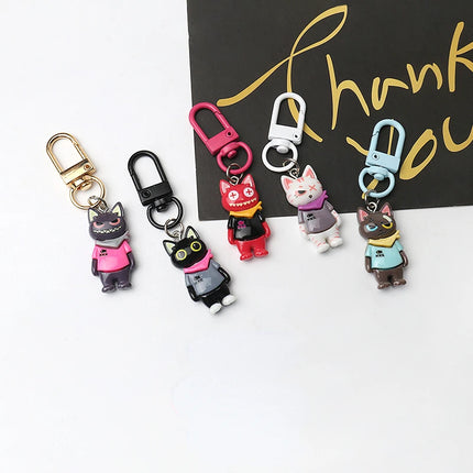 Trend Funny Street Cheap Cat Keychain Creative Bag Accessories Pendant Personalized Cartoon Versatile Key Chains Accessories