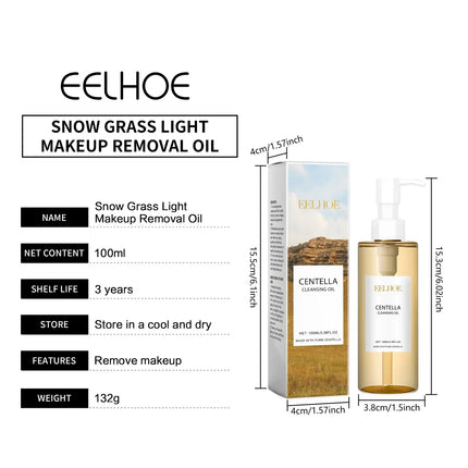 EELHOE Cleansing Remover Oil Facial Makeup Remover Moisturizing Face Refresher Cleaning Centella Asiatica Extract Vitamin E Oil
